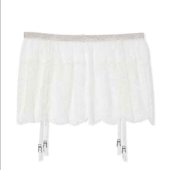NWT Victoria’s Secret Shine Lace Skirt with Garters - Picture 4 of 5